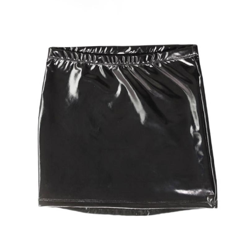 Stretchy Waist Glossy Faux Leather Mini Skirt Stylish Day To Night Outfit Club Office Event Occasion Short Skirt