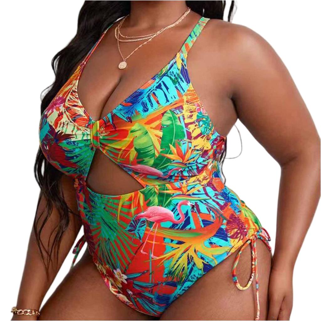Plus Size Bikini Swimsuit for Women, Backless Sexy Bathing Suit, Slim Fit Swimwear
