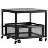 Mini Fridge Stand 198lbs with Storage Storage Cart & Swivel Wheels Black