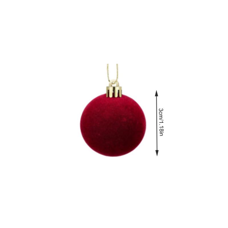 20Pcs Shatterproof Burgundy Velvet Christmas Balls Plastic Hanging Decor for Xmas Halloween Thanksgiving Party