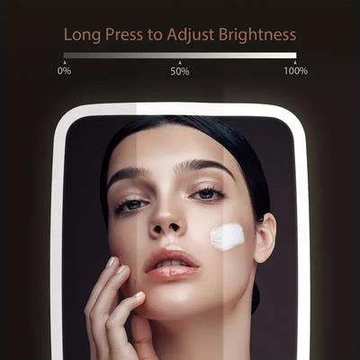 LED Make-up Spiegel mit Ständer Desktop Faltbarer Kompakter Quadratischer Reise-Kosmetikspiegel mit 3 Farben Lichtern Tragbar Handlich Geschenke