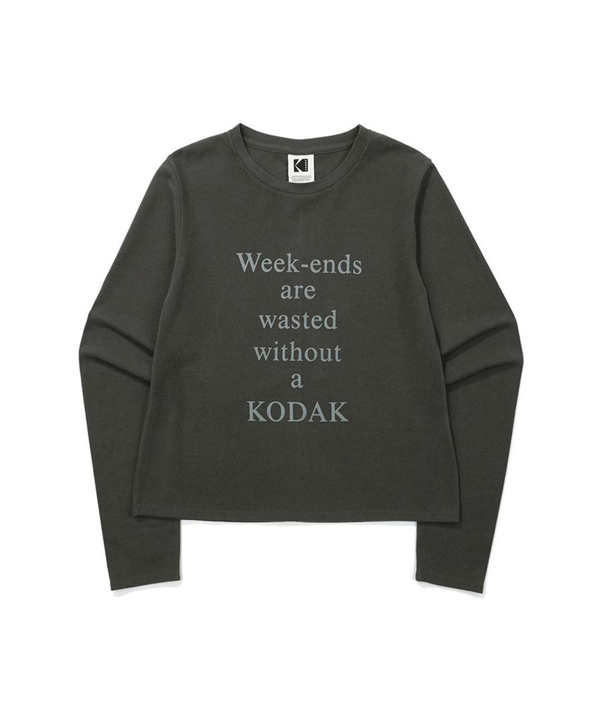KODAK Lettering Long Sleeve T-Shirt Women'S Charcoal