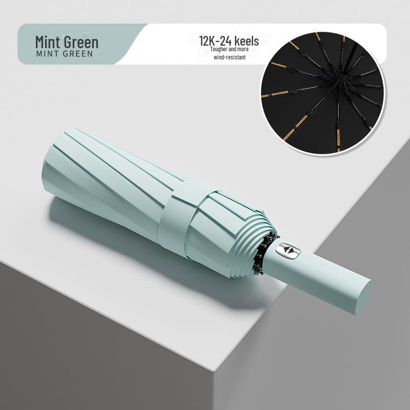 60-Bone Automatic Umbrella: Dual-Use, Large, Wind-Resistant, Sunshade with UV Protection for Men and Women