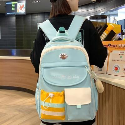 Schoolbag Student School Bag Girl Backpack Large Capacity Simple Fashion College Style Campus Backpack Versatile Casual Simple