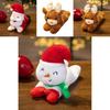 Cute Christmas Santa Claus Plush Doll Toy With Wrist Paddle Bracelet For Children 25cm Height