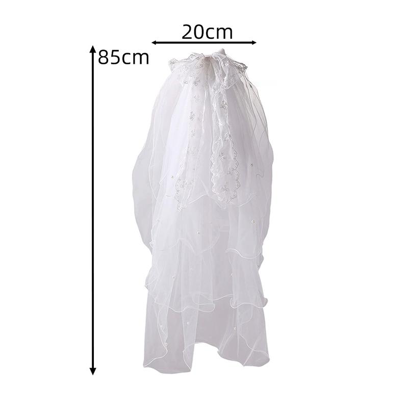 

WTEMPO White Bridal Veil Registration Photo Props Wedding Bow Headwear Engagement Proposal Confession Fluffy Veil 1pc