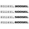 CHUG6 Emblema Portbagaj Mașină Insignă Autocolant Litere Spate Autocolant pentru Mercedes Benz 300SEL 500SEL 560SEL 600SEL