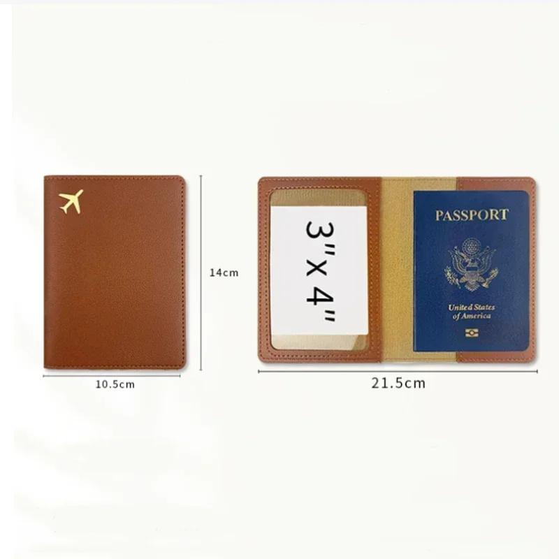 Étui pour passeport en cuir synthétique pour homme et femme, porte-cartes de crédit, porte-cartes de visite, porte-monnaie de voyage
