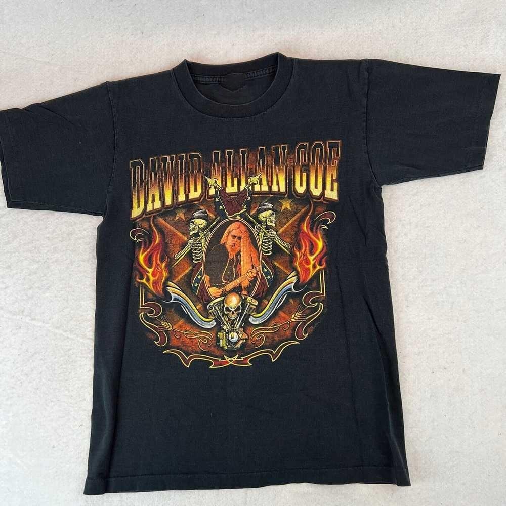 Vintage 80S David Allan Coe World Tour Band Shirt Black Unisex S5XL Unisex T-Shirt XXL