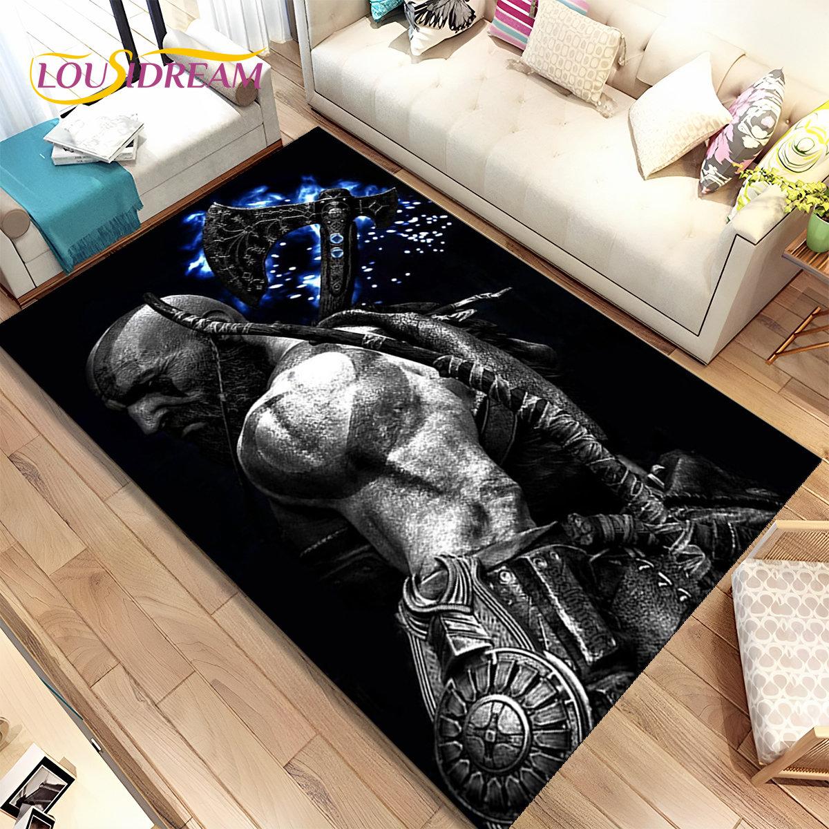 

Коврик Игровой Ковер God of War Игроки Кратос, Ковер для Гостиной Спальни Дивана Прихожей Украшение, Детский Нескользящий Коврик для Игр 40x60cm(15x23in)