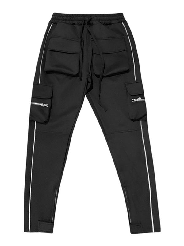 Men's Spring and Autumn Casual Straight-Leg Cargo Pants with Multiple Pockets