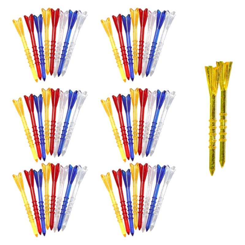 

50Pcs 5 Prongs Head Clear Plastic Tees Unbreakable Long Golfs Tees Replacement Training Practice Tees Golfs Accessories 1