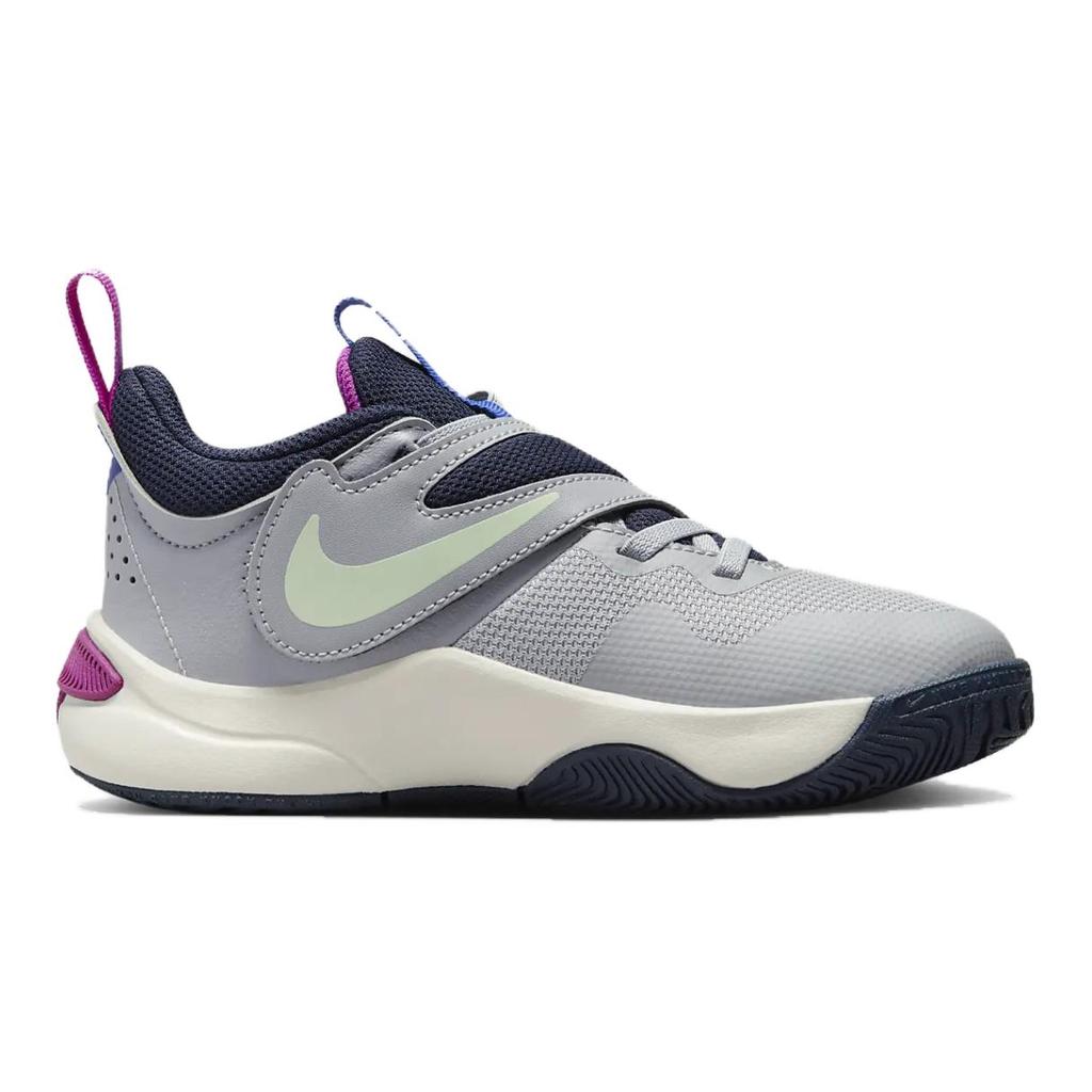 Nike Team Hustle D11 SE PS Wolf Grey Hyper Royal Kids Sneakers Obsidian Vapor-Green FN5006-001