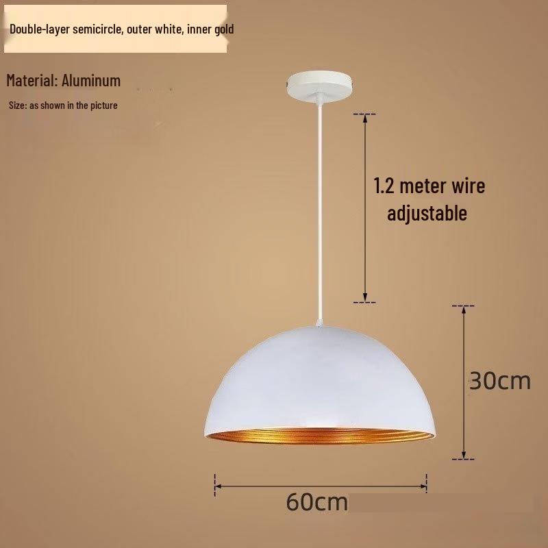Современный двухслойный полукруглый подвесной светильник