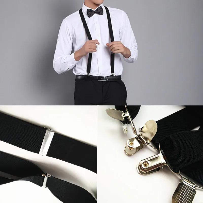 Fashion Women Men Unisex Clip on Braces Elastic Slim Suspender Y Back Suspenders Male Pants