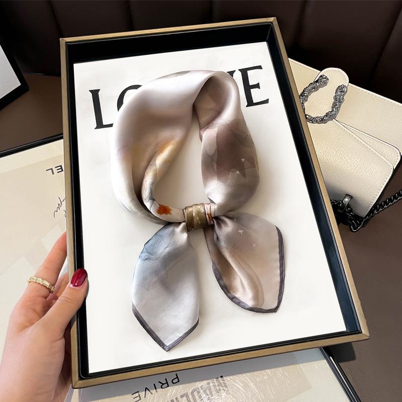 Silk mulberry silk small square scarf silk scarf women s national style lotus neck protection scarf neck shirt silk yarn thin 65*65cm