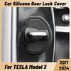 Pour TESLA Model 3 2017-2024 Amortisseur de Choc de Porte de Voiture Protection de Verrouillage de Porte Cache-Loquets de Verrouillage de Porte en Silicone Accessoires