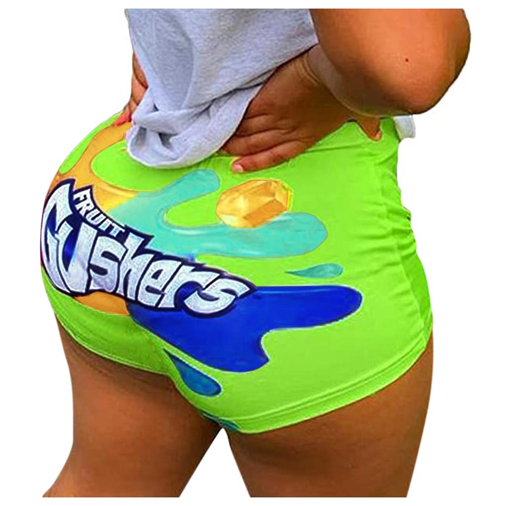 

Сексуальные женские шорты с буквенным принтом, спортивная клубная одежда для тренировок, домашняя одежда S зелёный