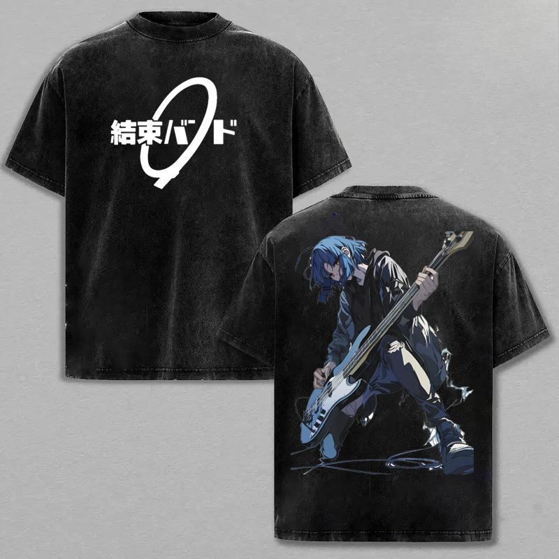 Anime BOCCHI THE ROCK T Shirt Yamada Ryo Fashion Cartoon Print T-shirt Men Women Harajuku Summer Cotton Short Sleeve Tee Tops
