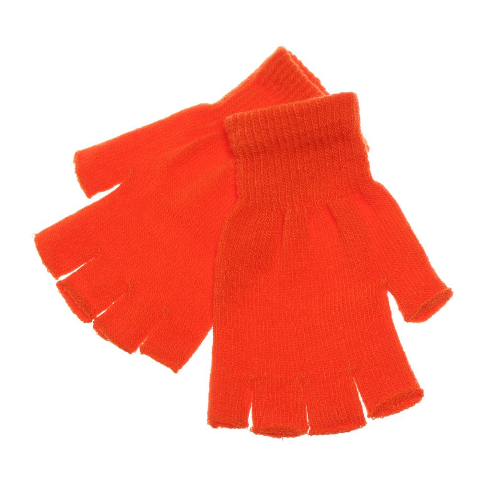 Godterifarge Hold Finger Varm Korte Strikkede Hansker Tykke Varme Halvfinger Votter