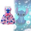 Lilo Stitch Girl Dress With Cotton Blend Fabric And Cartoon Pattern For Kids Ages 3 To 8