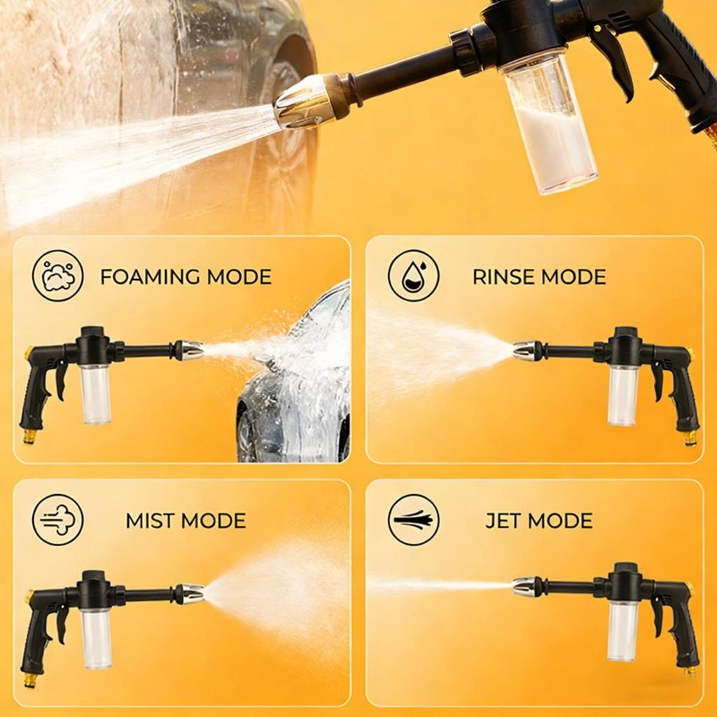 Portable High-pressure Car Washing Foam Gun with Long Handle, The Spraying Force Is Increased By 2 Times, Easy To Use, Car Washing, Watering, Cleaning