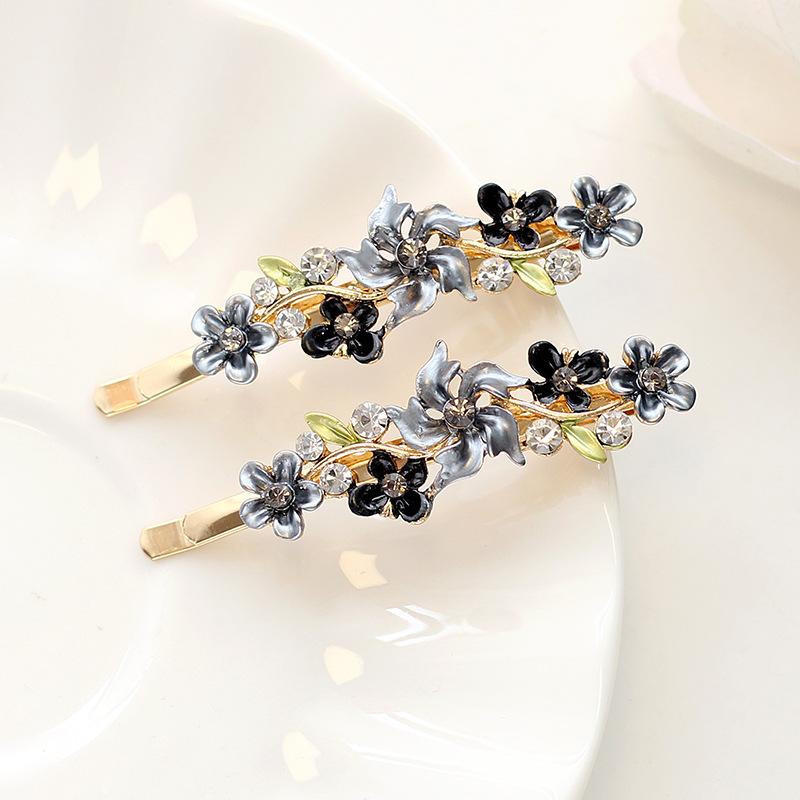 Alloy Color Flower Hair Accessories Girl Hairpin One-Word Hairpin Premium Side Bangs Clip Hairpin