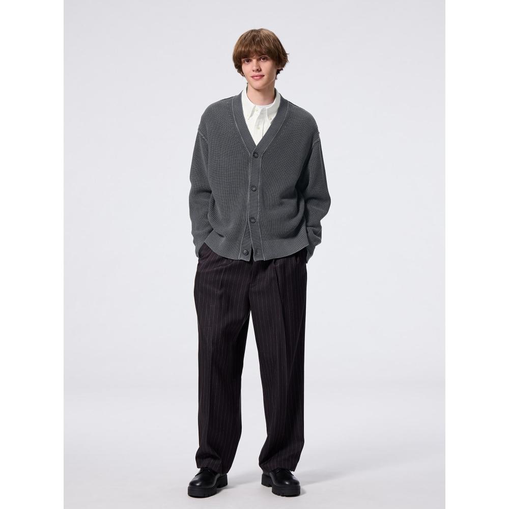 Uniqlo Gu Wash Ribbed V Neck Cardigan
