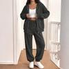 Women's Casual Sweatshirt Jacket and Jogger 2 Piece Set for Fall Winter Wear