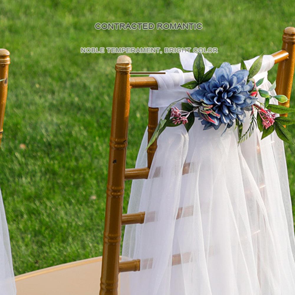 Wedding Chair Flower Decoration Artificial Flower Arrangement For Wedding Party Chair Back Banquet Chair Decoration