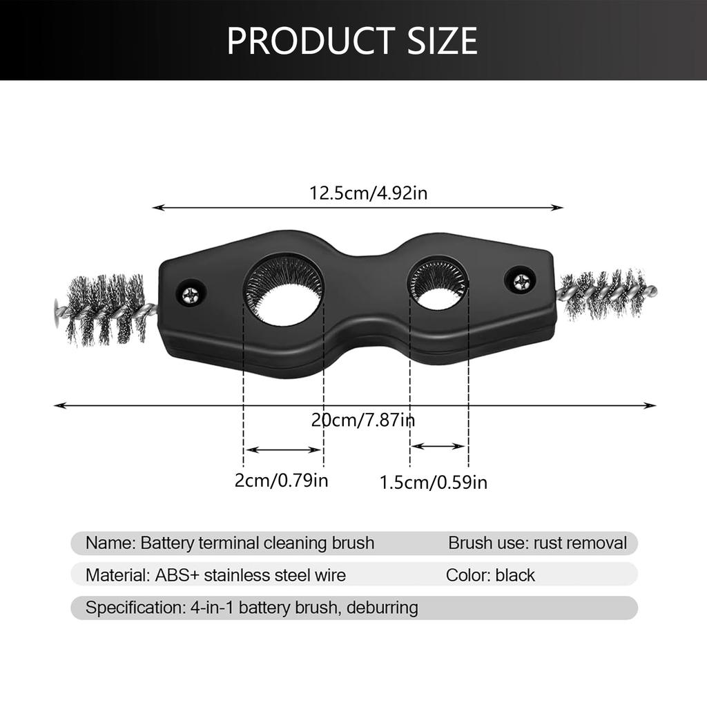 Multifunctional Car Battery Terminal Brush Double Head Rust Cleaning Tool Brush Portable Universal Car Clean Accessories