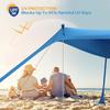 UPF50+ Beach Tent Sunshade 6.5x6.8ft Portable Pop-up Canopy with Windproof Ropes Storage Bag for Family Fishing Backyard Picnic