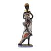62KD African Woman Statue Retro Exotic Tribal Lady Desktop Ornament Resins Sculpture