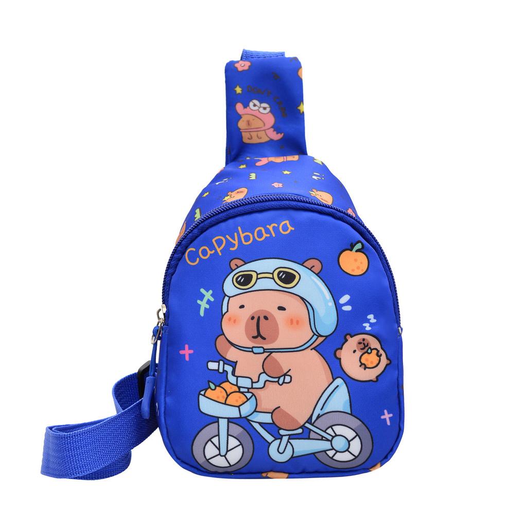 Capybara Preschool Children Nylon Crossbody Bag Animal Pattern Everyday Design