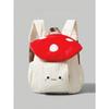 Cute and Fashionable Corduroy Backpack Mushroom Polka Dot Embroidered Backpack Design Color-blocking Design Suitable for Campus
