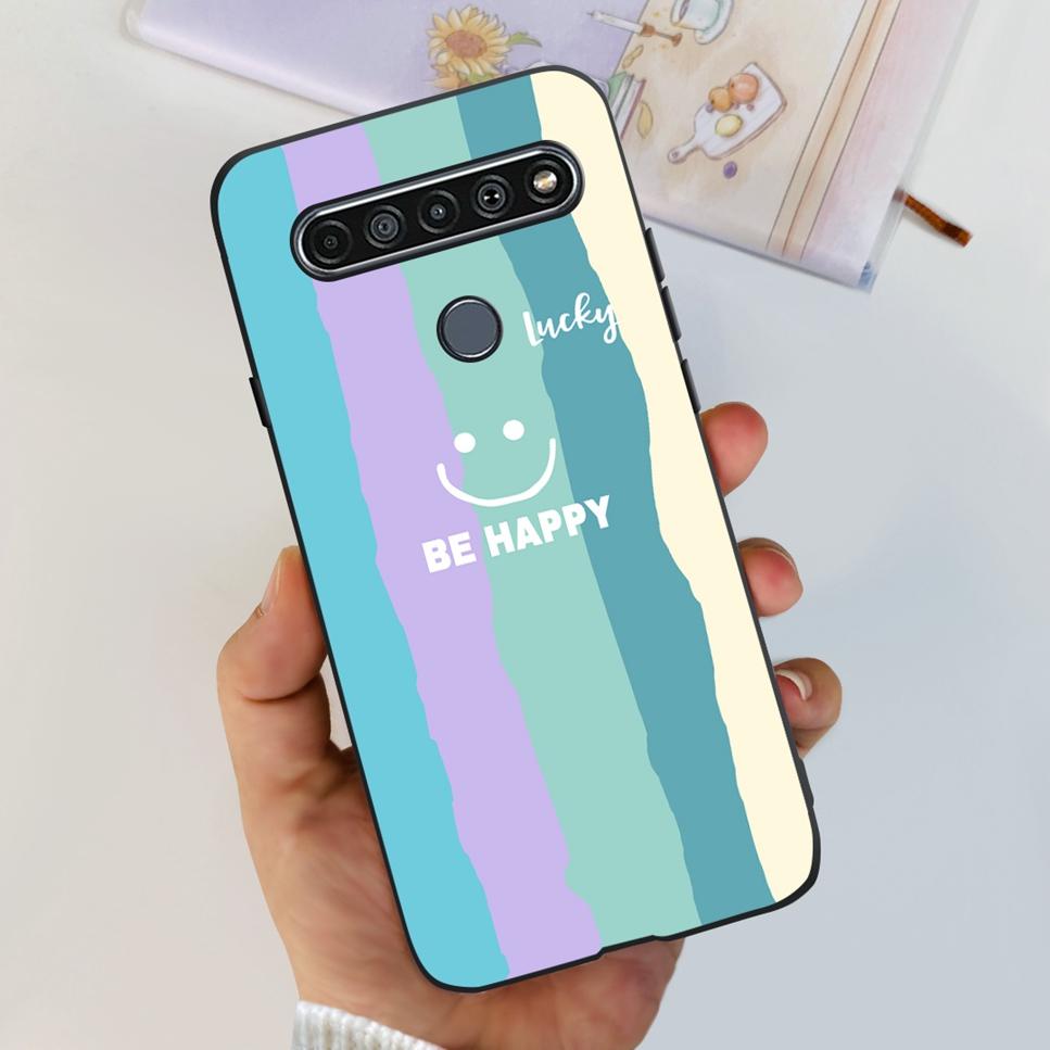 For LG K41S K 41S Case 2020 Black Silicone Cute Fashion Flower Shockproof Bumper For LGK41S LM-K410 Phone Back Cover 6.55" Funda