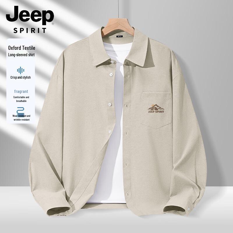 JEEP SPIRIT Men s Casual Long-Sleeve Collared Shirt 2XL