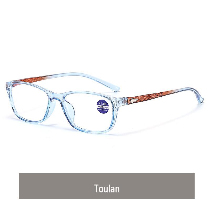 Trendy Anti-Blue Light Square Frame Reading Glasses with Clear Lenses Plano