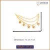 Traditional Brass 18 K Gold Plated Wedding Jewellery Bahubali Inspired Long Chain Jhumki Earrings for Women and Girl