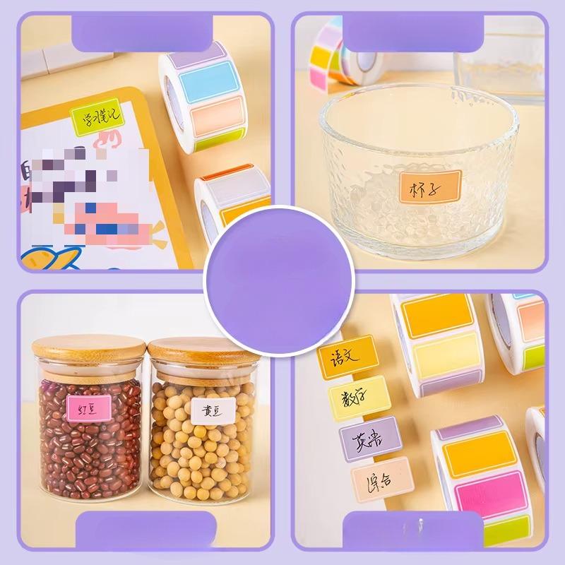 800/500/400pcs roll Colorful Waterproof Self Adhesive Labels Name Tags for Bottles Handwriting Notes Spice Stickers