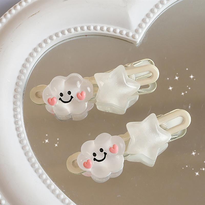 1Pc Cute Cloud Hair Clip Star Duckbill Clip Sweet Girl Hair Pin Bangs Side Clip Woman Headwear Hair Accessories