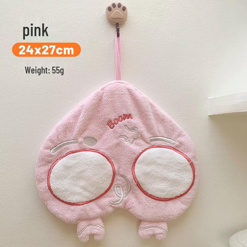 Cute Cartoon Coral Fleece Hanging Hand Towel (3-Pack)