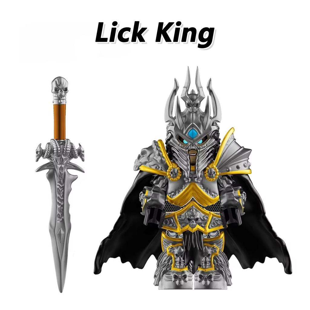 Non-Toxic World Of Warcraft Wow Building Blocks Lich King Mini Action Figure Toys Berserk Guts Gus Building Block Figure Holiday Gift