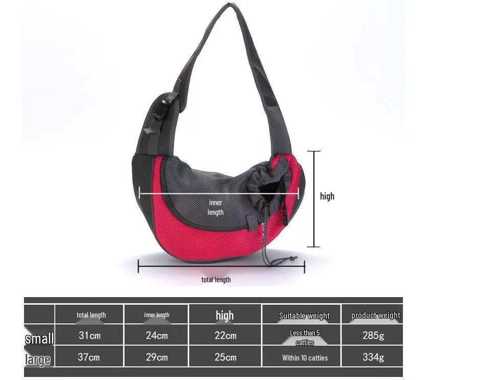 Breathable Mesh Crossbody Pet Backpack for Small Dogs & Cats