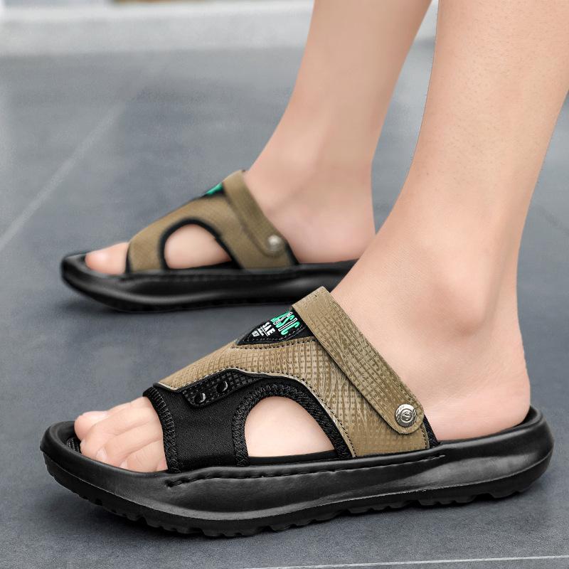 Sandals Men's New Summer Breathable Beach Shoes One Shoe Two Wear Men's Thick-soled Cool Slippers Casual Trendy Slippers