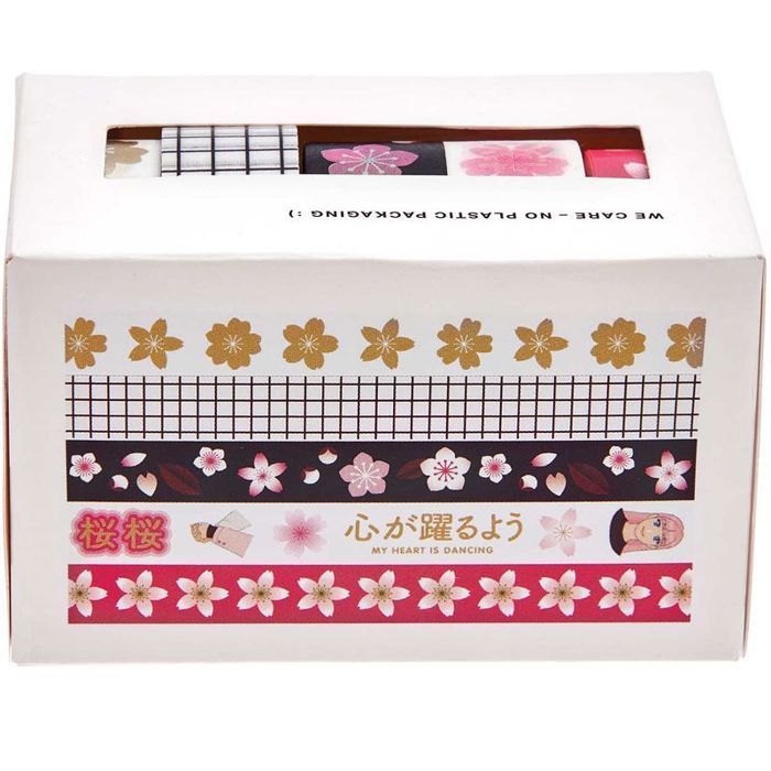 5 Masking Tapes - Sakura Manga Patterns - Japanese Spring