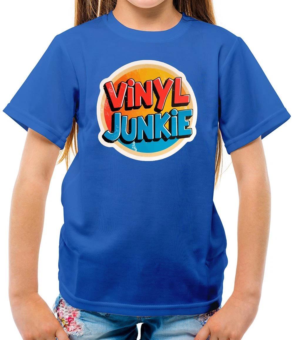 Vinyl Junkie - Kids T-Shirt - Music DJ Record Records Junky LP Turntable 120