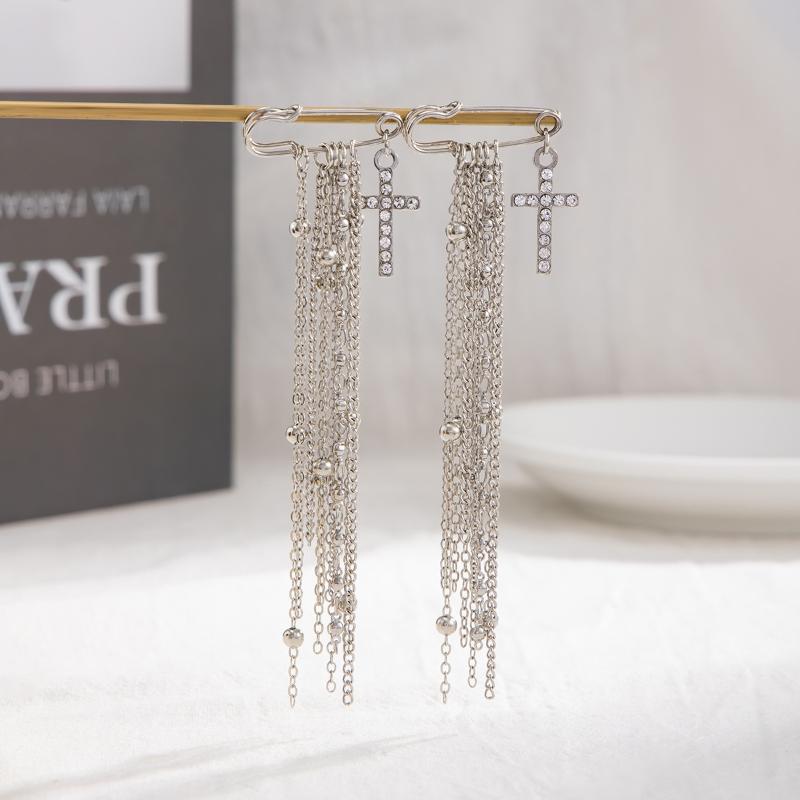 

Simple Cross Tassel Brooch Detachable Button Clasps Trouser Leg Decorative Brooch Tassel Adjustable Jean Fit Tighten Buckle onesize