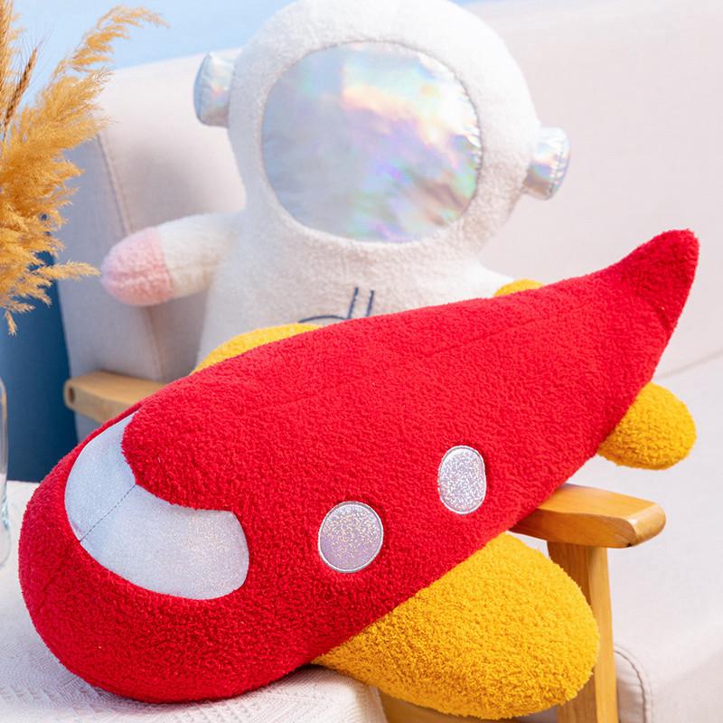 Astronaut Rocket Plush Toy & Pillow: Airplane Backrest, Baby Sleep Companion, Cloth Doll, Leg Clip Pillow.