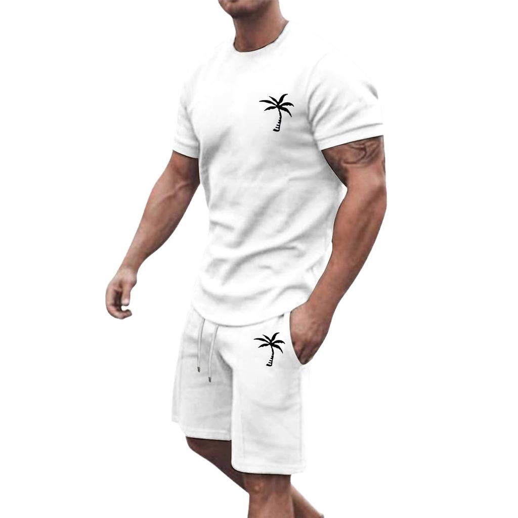 Popular Men's Summer Short-sleeved Shorts Sports and Leisure Suit In Stock